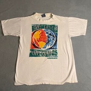 intage Umbro One World‎ One Game tee soccer size Large
